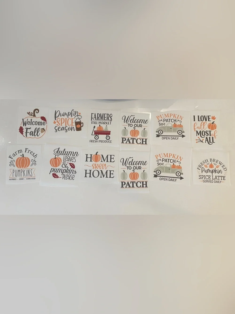 12pc Autumn-Themed DIY Iron-Ons
